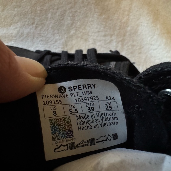 NEW Sperry Pier Wave Canvas Platform Lace Up Sneakers - Picture 4 of 9